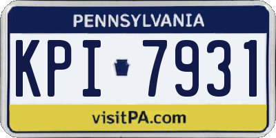PA license plate KPI7931