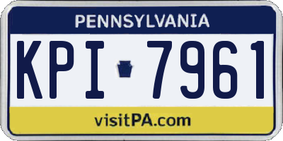 PA license plate KPI7961