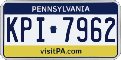PA license plate KPI7962