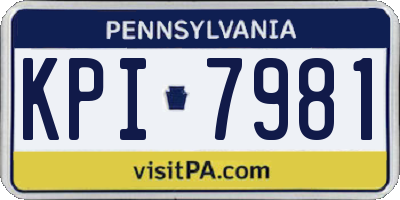 PA license plate KPI7981