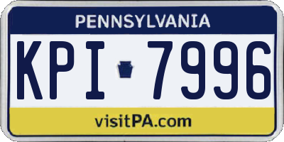 PA license plate KPI7996
