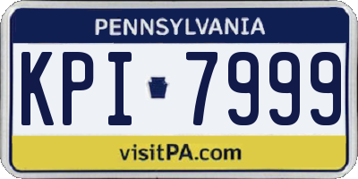 PA license plate KPI7999