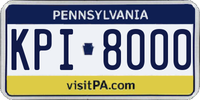 PA license plate KPI8000