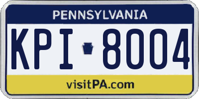 PA license plate KPI8004