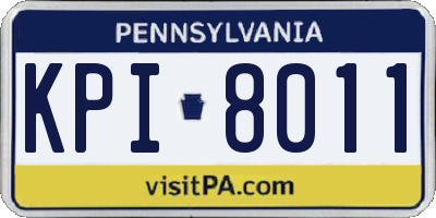 PA license plate KPI8011