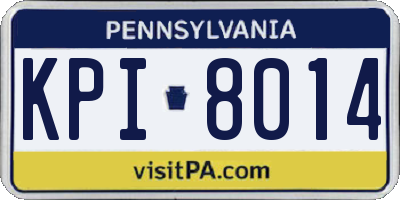 PA license plate KPI8014