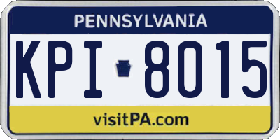 PA license plate KPI8015