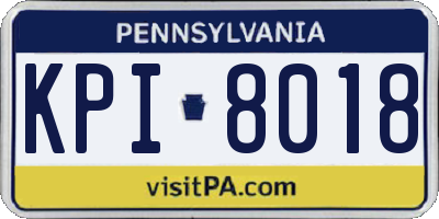 PA license plate KPI8018