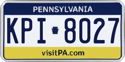 PA license plate KPI8027