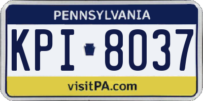 PA license plate KPI8037