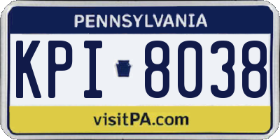 PA license plate KPI8038