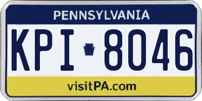 PA license plate KPI8046