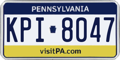 PA license plate KPI8047