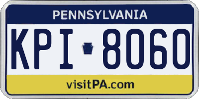 PA license plate KPI8060