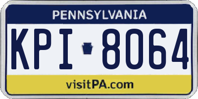 PA license plate KPI8064