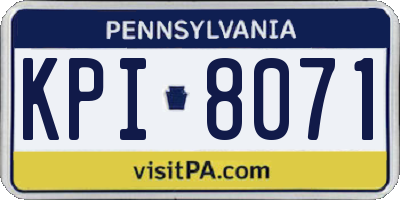 PA license plate KPI8071