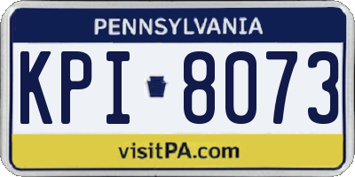 PA license plate KPI8073