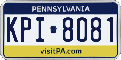PA license plate KPI8081