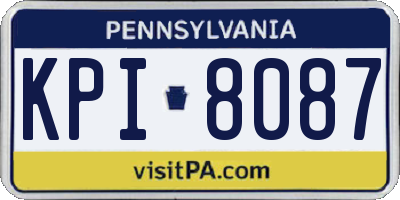 PA license plate KPI8087