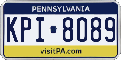 PA license plate KPI8089