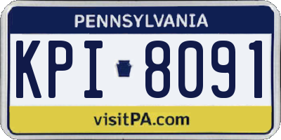 PA license plate KPI8091
