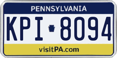 PA license plate KPI8094
