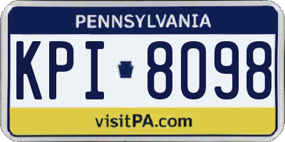 PA license plate KPI8098