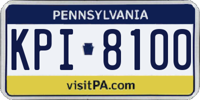 PA license plate KPI8100