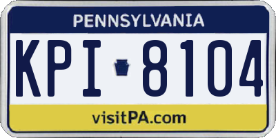 PA license plate KPI8104