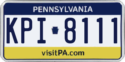 PA license plate KPI8111