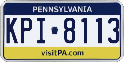 PA license plate KPI8113