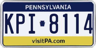 PA license plate KPI8114