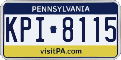 PA license plate KPI8115