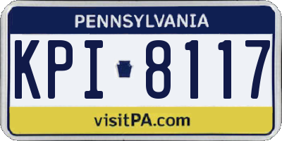 PA license plate KPI8117