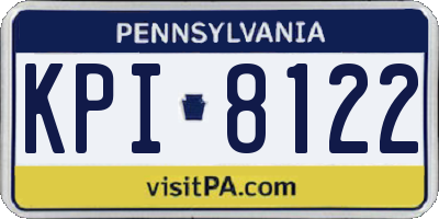 PA license plate KPI8122