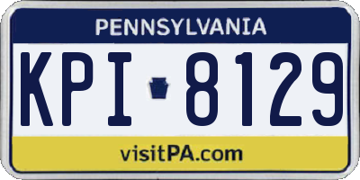 PA license plate KPI8129