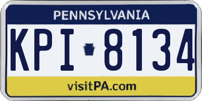 PA license plate KPI8134