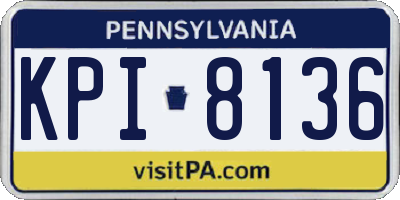PA license plate KPI8136