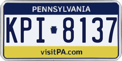 PA license plate KPI8137