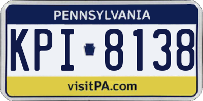 PA license plate KPI8138