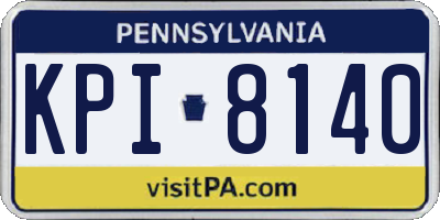 PA license plate KPI8140