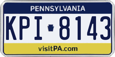 PA license plate KPI8143