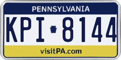 PA license plate KPI8144