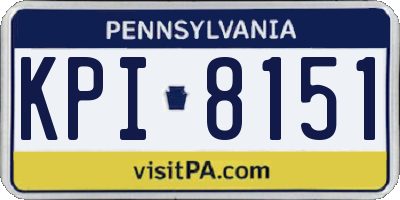 PA license plate KPI8151