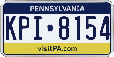 PA license plate KPI8154