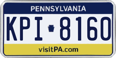 PA license plate KPI8160