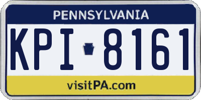 PA license plate KPI8161