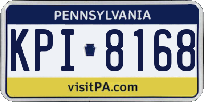 PA license plate KPI8168