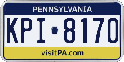 PA license plate KPI8170