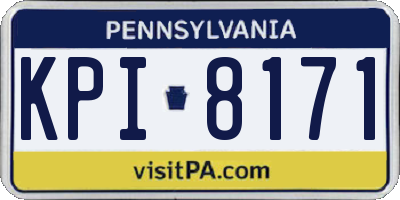 PA license plate KPI8171
